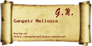 Gangetz Melissza névjegykártya